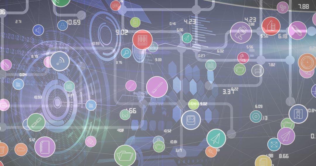 Digital Interface With Futuristic Tech Icons