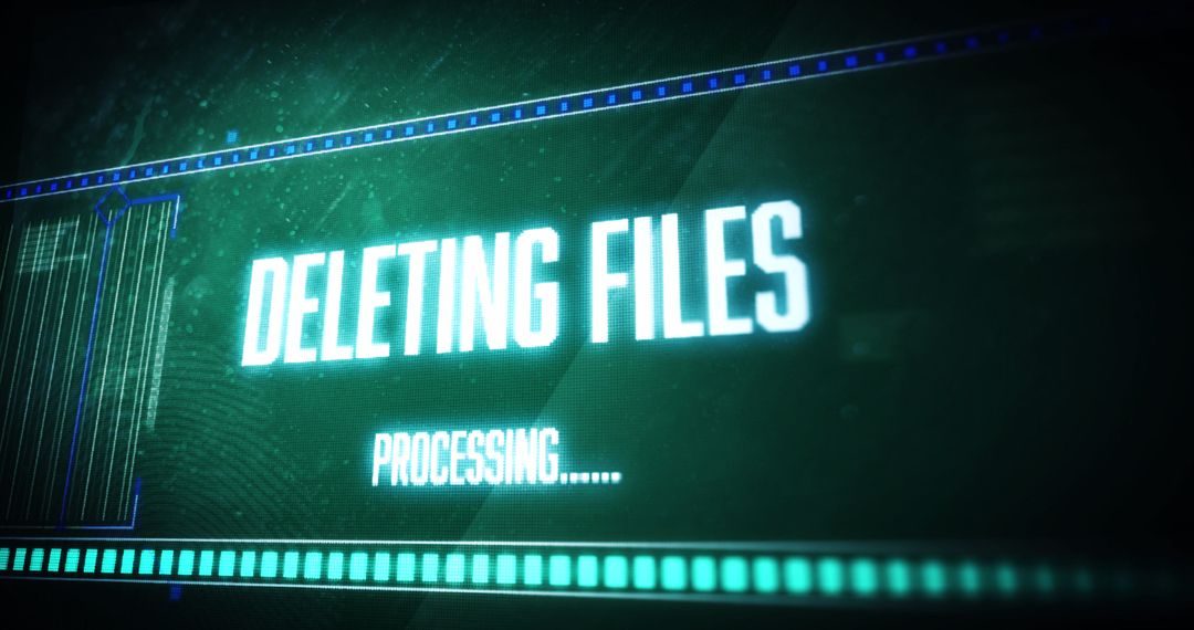 Digital Interface Displaying Deleting Files Message - Free Images, Stock Photos and Pictures on Pikwizard.com
