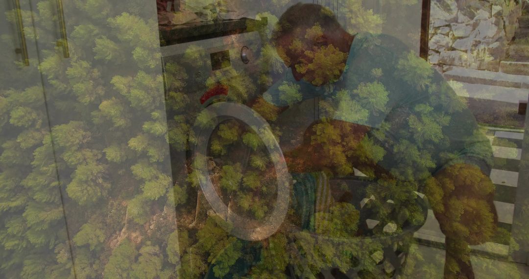 Elderly Man Loading Washer at Home with Rustic Flair