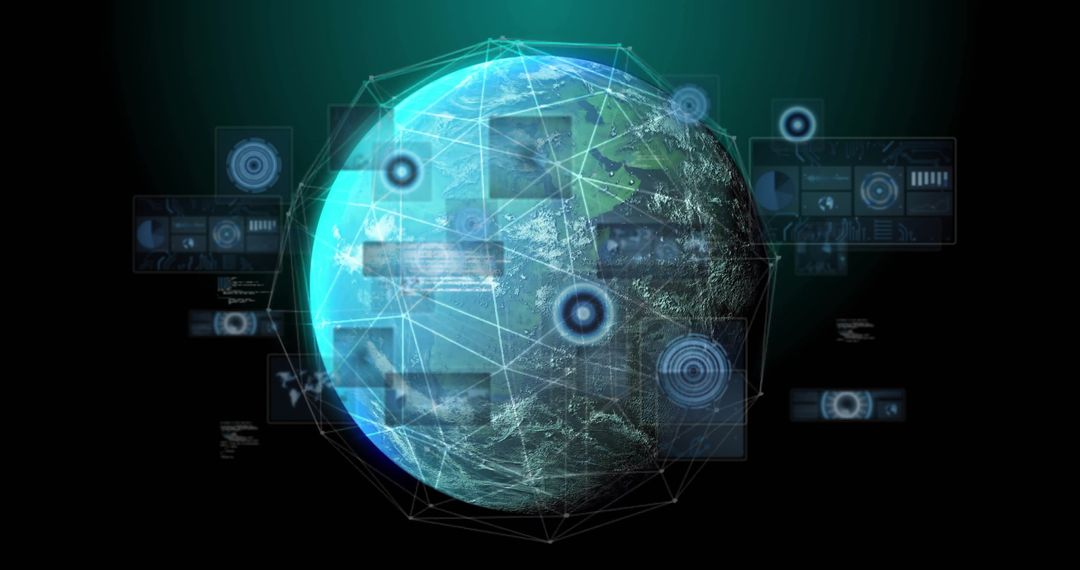 Glowing Digital Globe with Data Network Connections