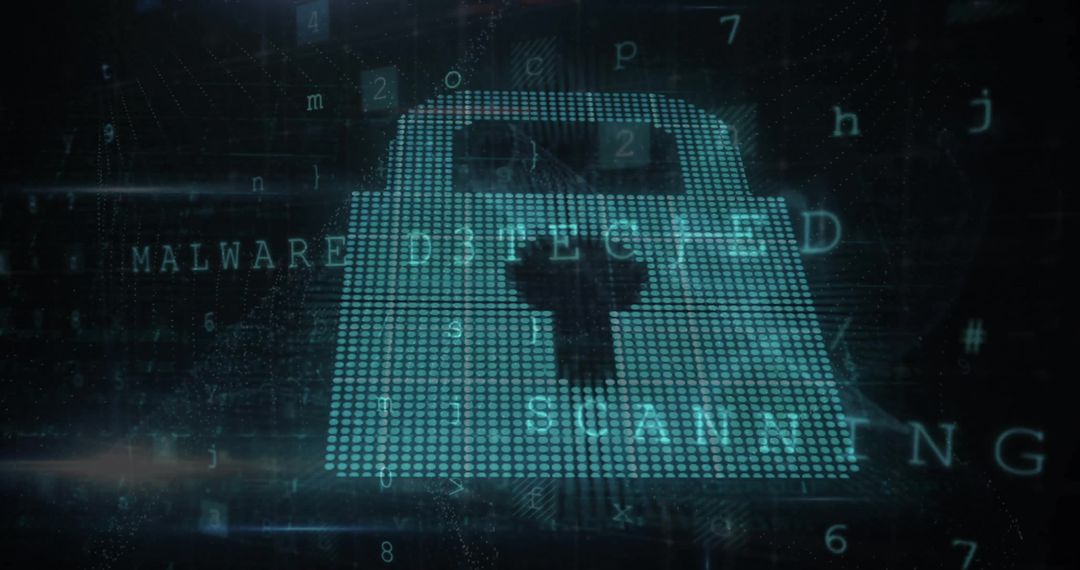 Digital Padlock: Cybersecurity and Malware Detection Concept