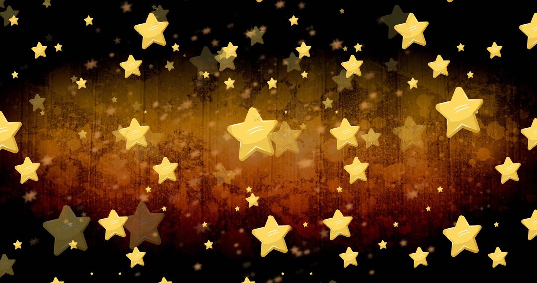 Golden Stars Cascade on Dark Textured Background for Festive Design