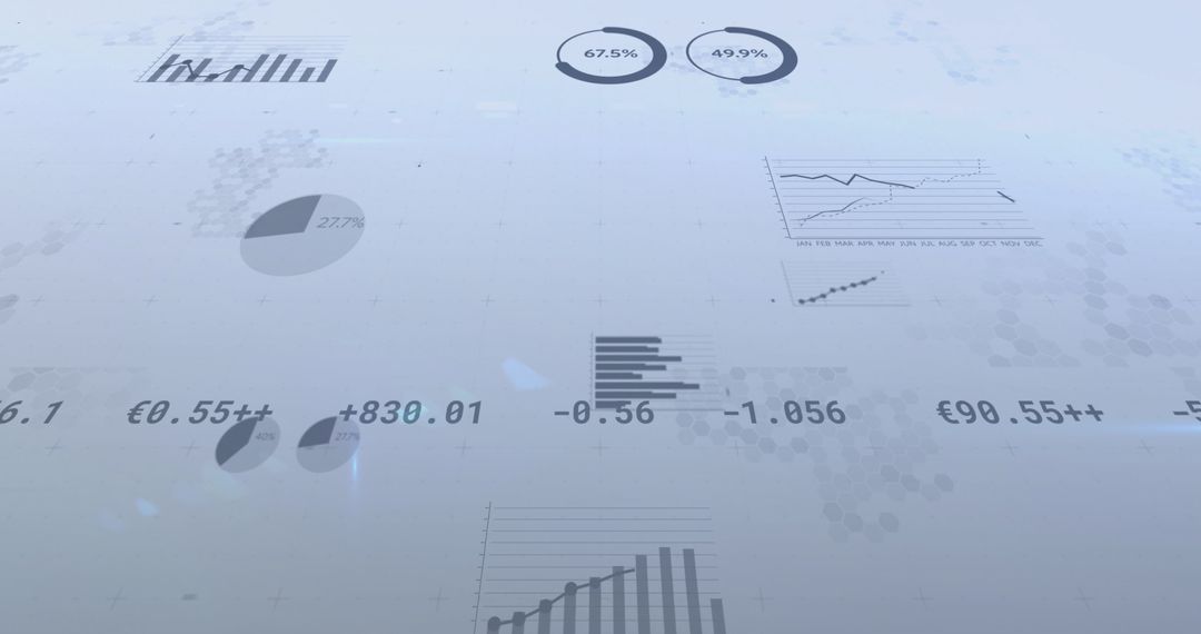 Digital Financial Data and Graph Visuals with Modern Design