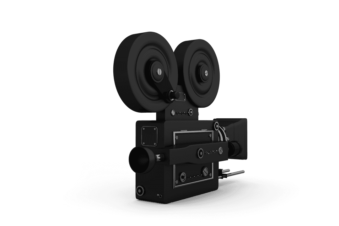 Transparent Retro Black Film Camera with Two Reel Tops