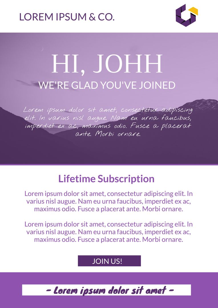 Corporate Welcome Template with Vibrant Purple Theme - Download Free Stock Templates Pikwizard.com