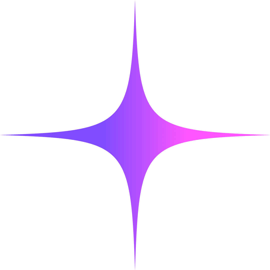 Gradient Star with Neon Sparkle on Transparent Background