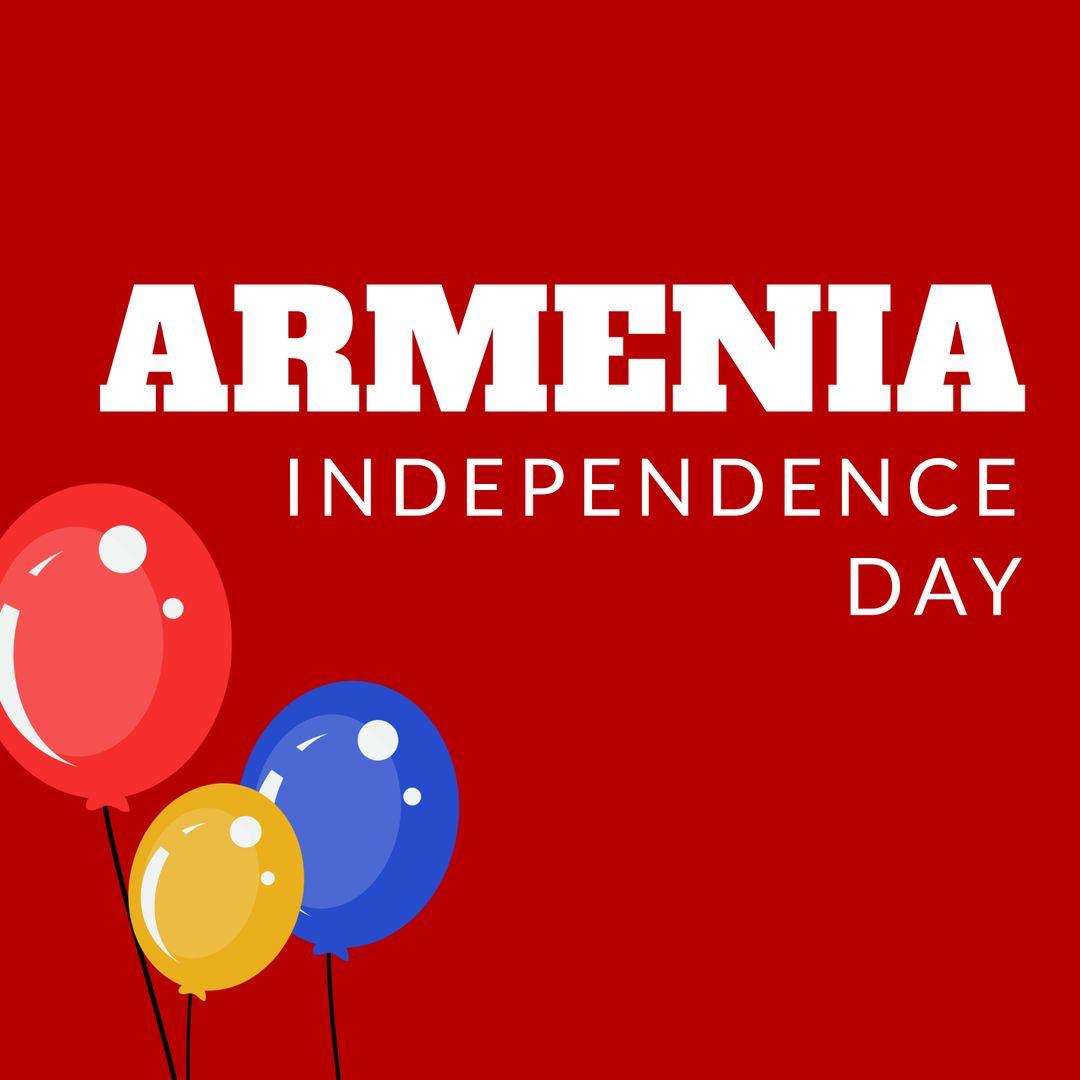 Armenia Independence Day Celebration with Colorful Balloons