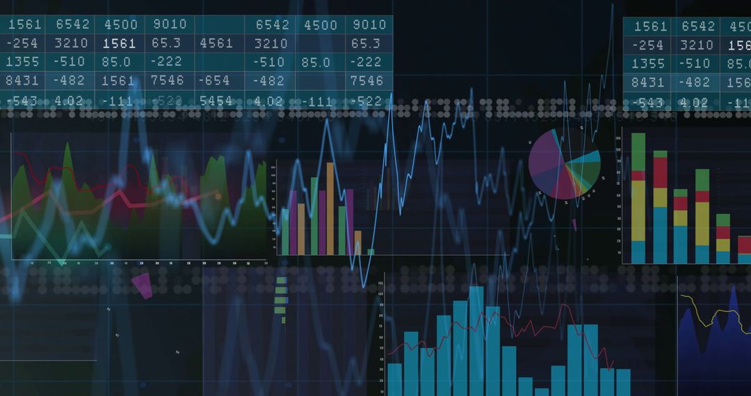 Modern Data Dashboard Display with Interactive Charts