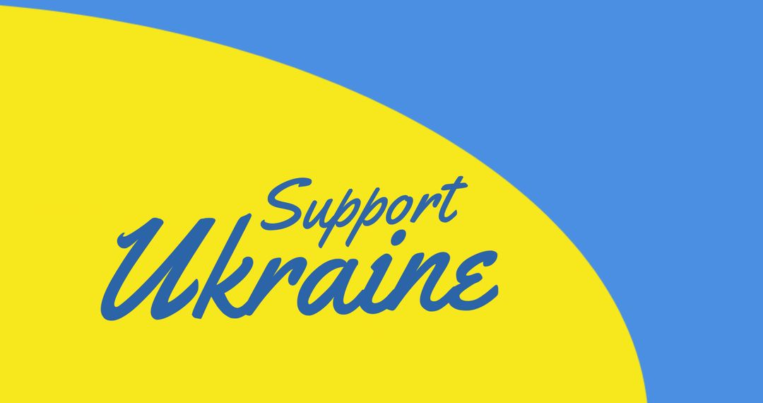 Support Ukraine Message with Blue and Yellow Theme