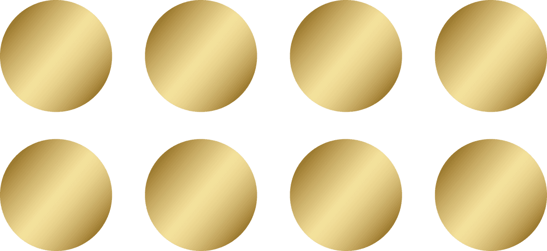 Transparent Golden Circular Shapes Pattern on White Background