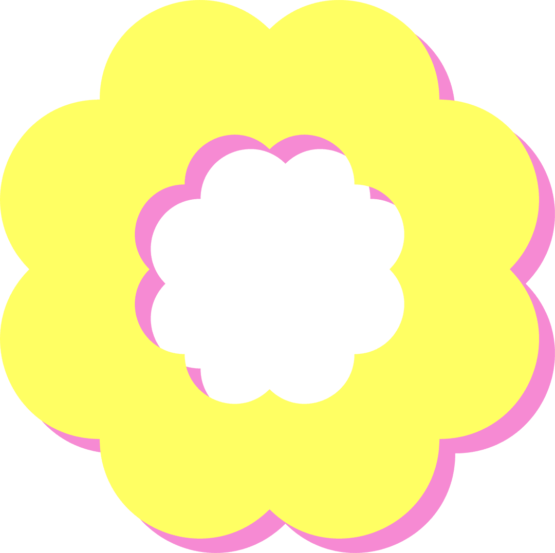 Vibrant Scalloped Flower with Dual Color Effect on Transparent Background
