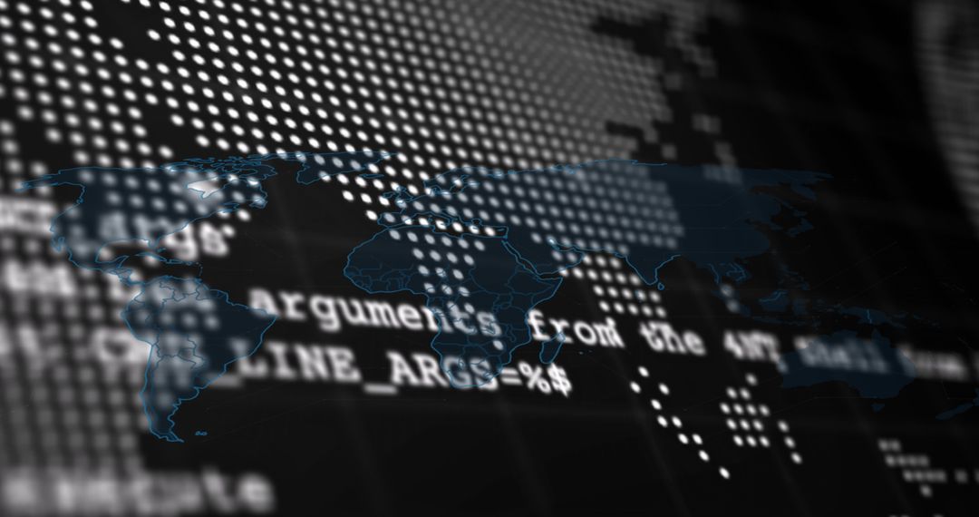 Financial Data Processing on Global Map Background