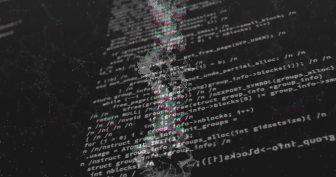 DNA Helix Overlapping Digital Code in Futuristic Visual