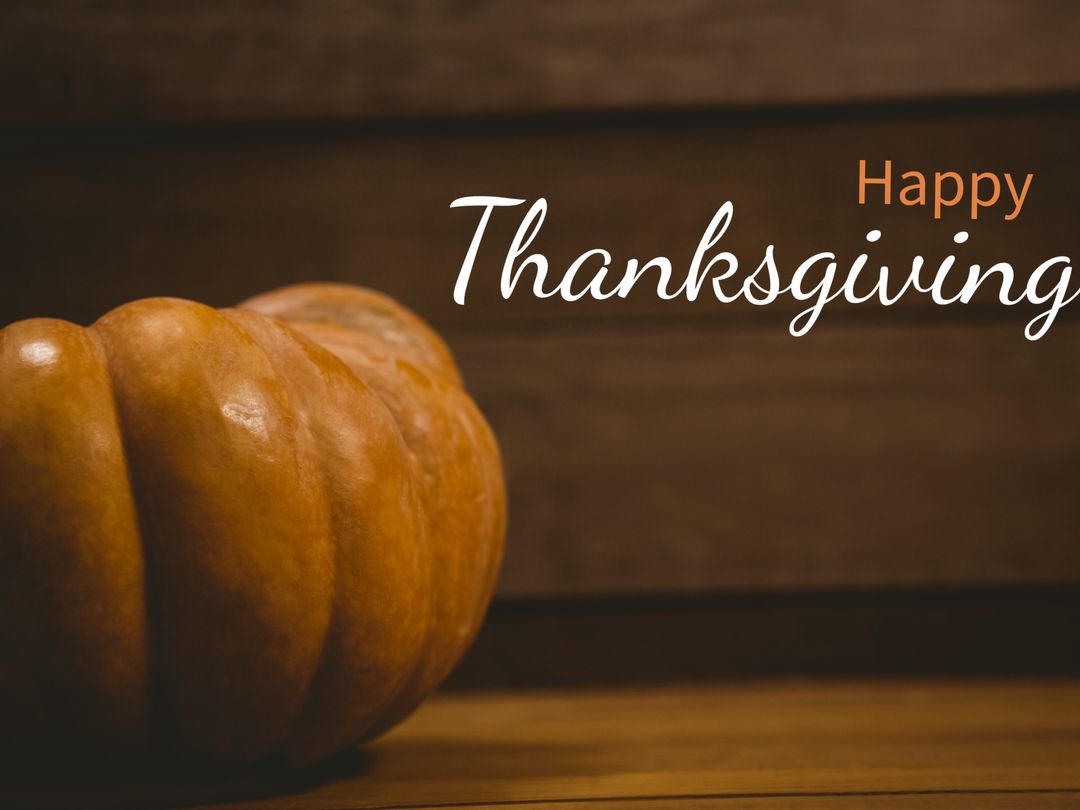 Cozy Thanksgiving Greeting with Pumpkin