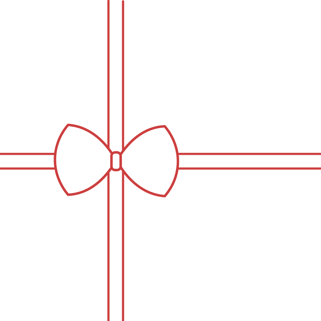 Elegant Red Ribbon Bow on Transparent Background