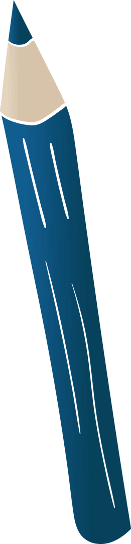 Blue Colored Pencil in Vector Format, Transparent Background