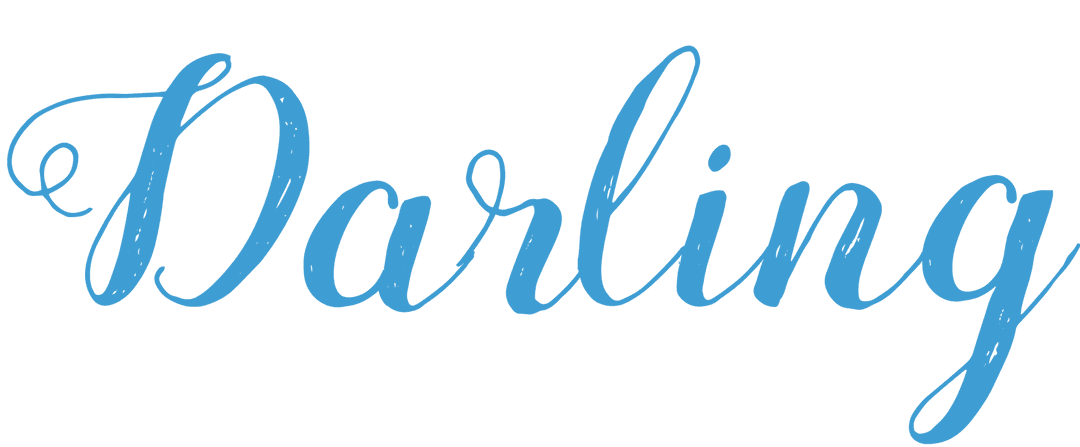 Darling Text in Blue Calligraphy Transparent Background