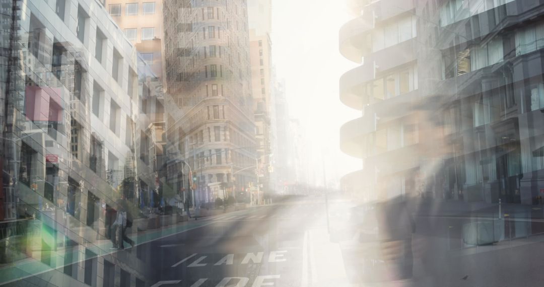 Motion Blur Urban Scene Capturing Bustling City Life