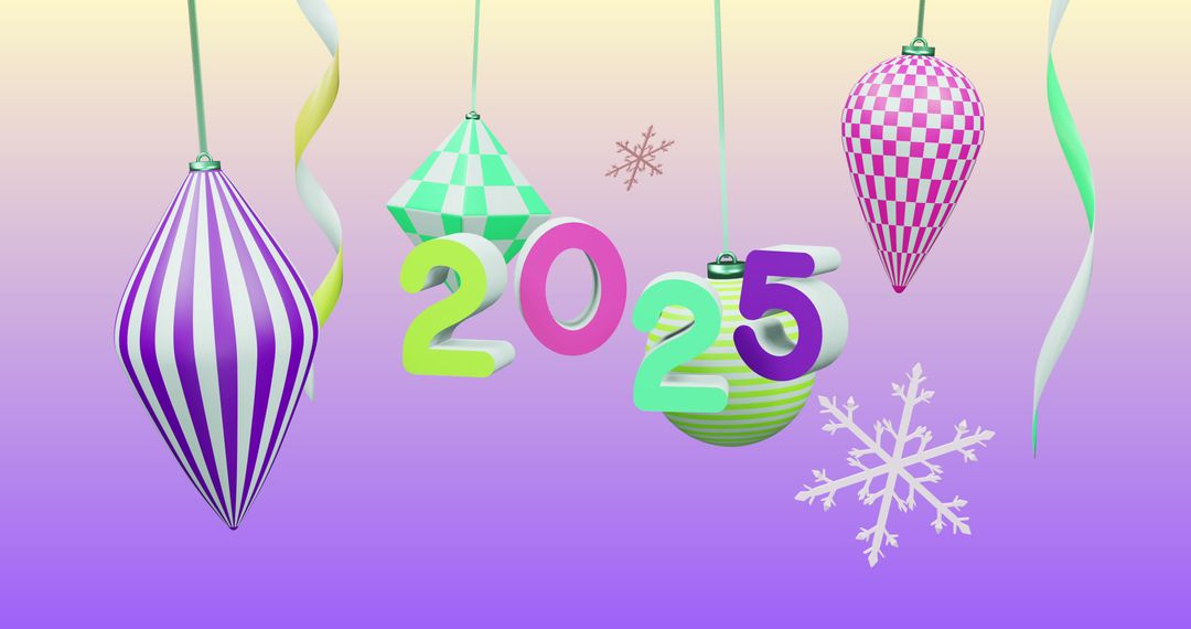 Festive 2025 new year celebration design with ornaments
