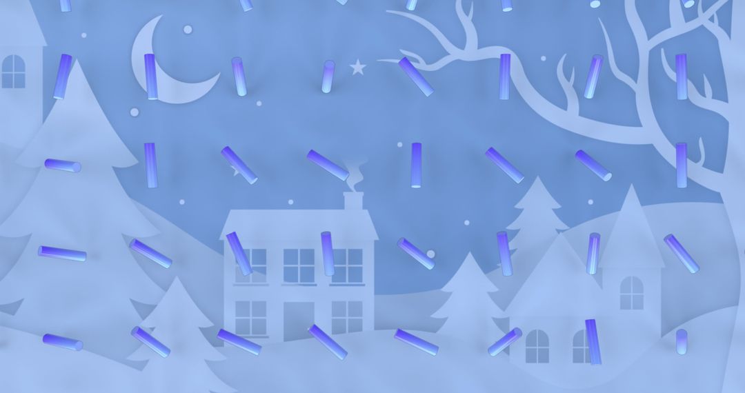 Abstract Blue Shapes Winter Background with Illustration