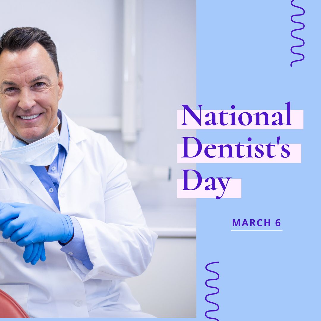 Smiling Dentist Celebrating National Dentist's Day in Clinic
