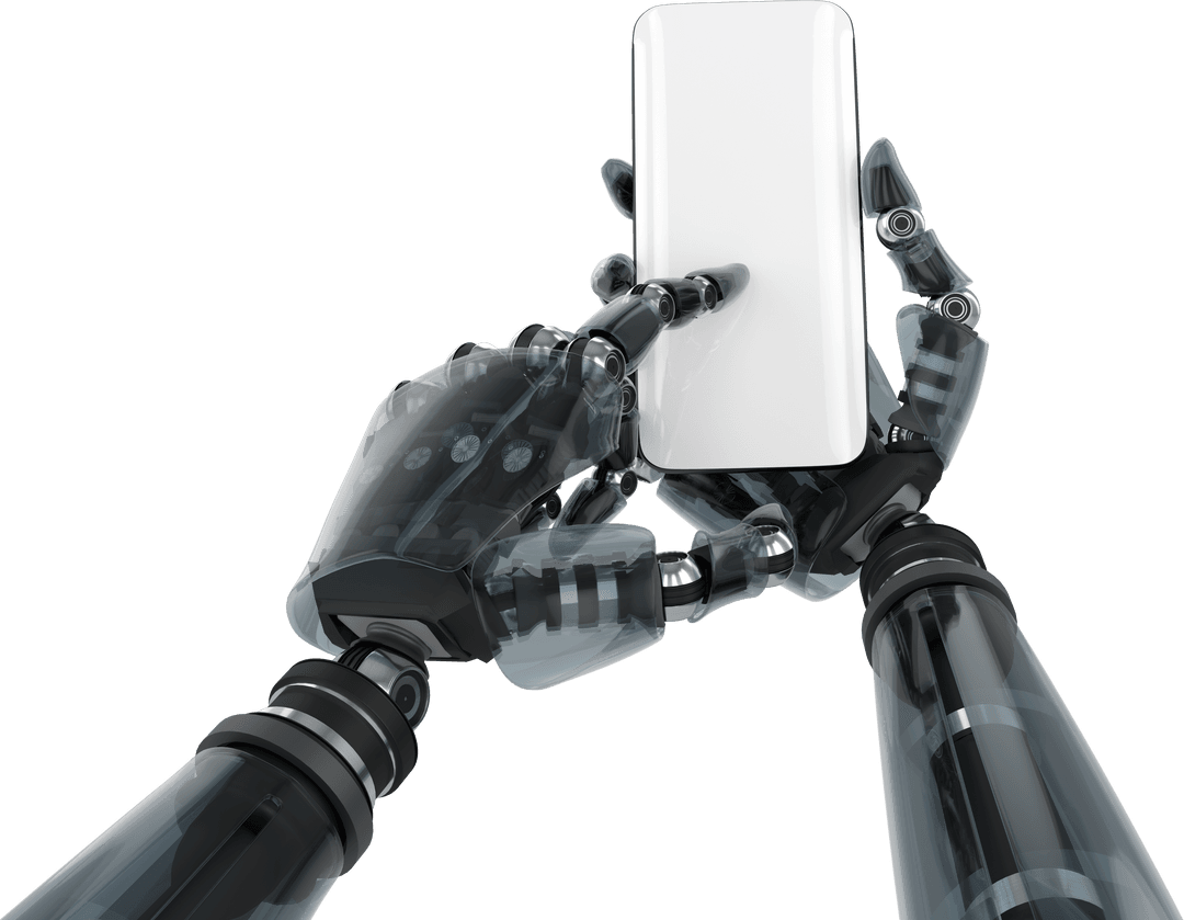 Transparent Robot Hands Interacting with Smartphone