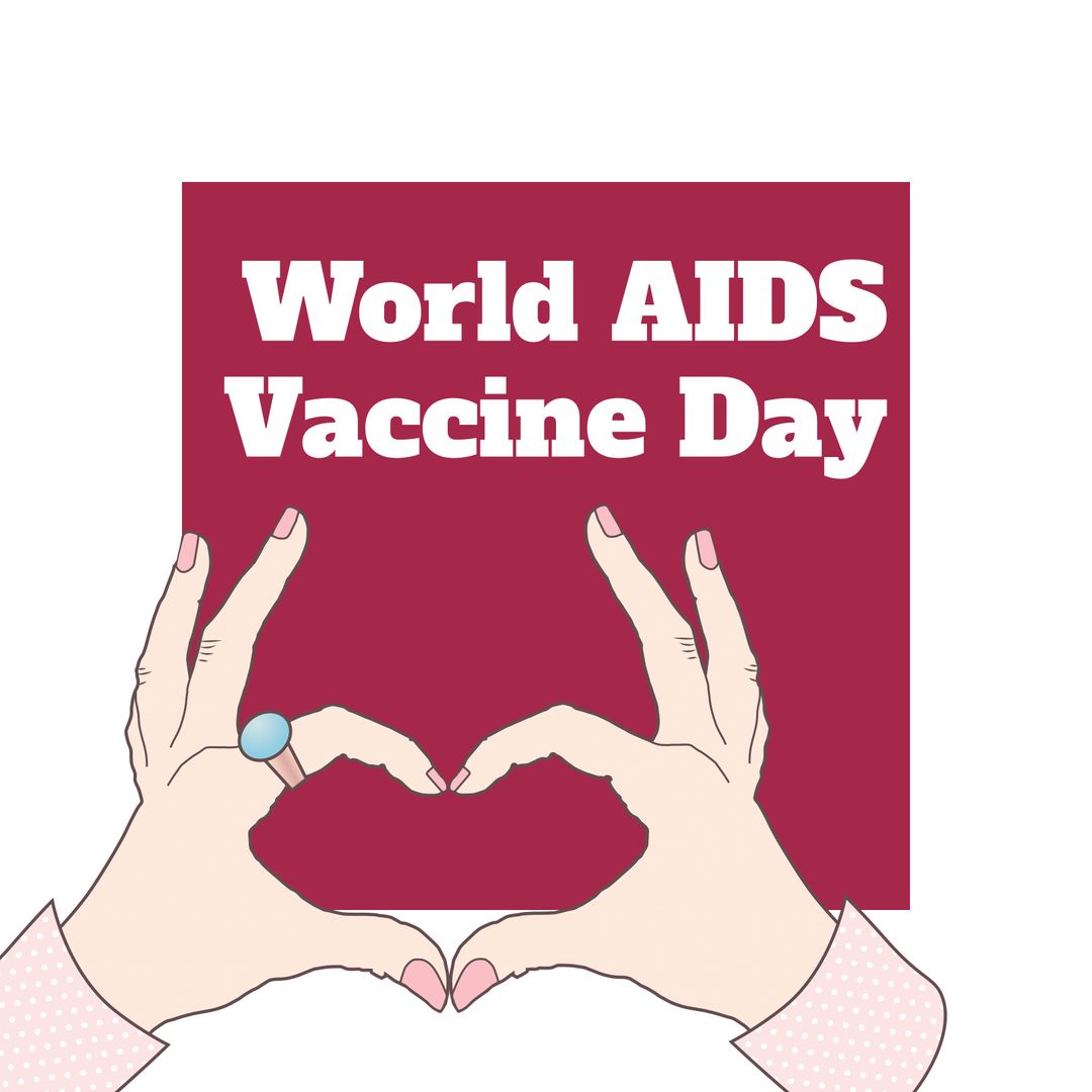 Illustration of World AIDS Vaccine Day with Heart Gesture