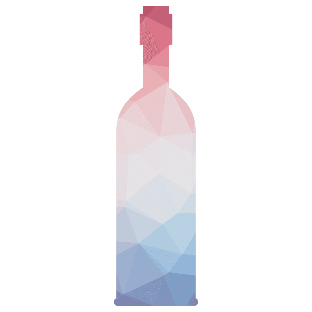 Colorful Transparent Wine Bottle with Mosaic Pattern