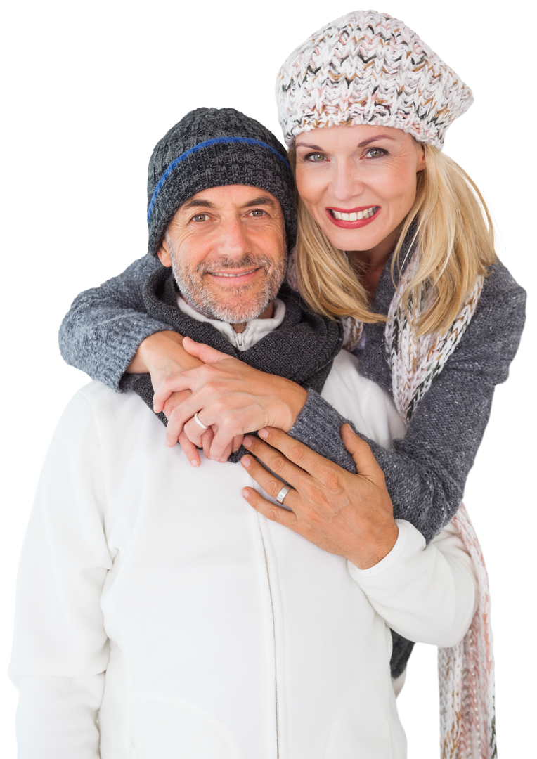 Happy Mature Couple Embracing in Warm Winter Clothes - Download Free Stock Images Pikwizard.com