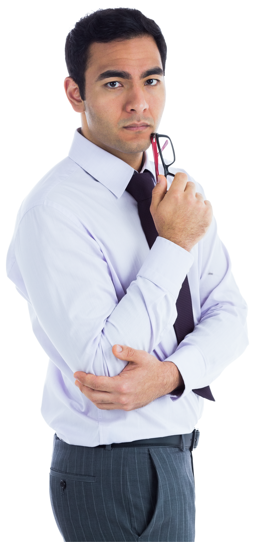 Transparent Businessman Posing with Pen and Tie - Download Free Stock Images Pikwizard.com