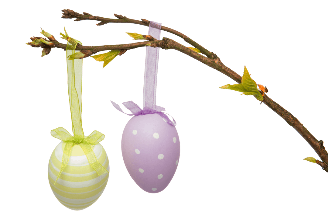 Easter Eggs Hanging on Branch Transparent Decoration