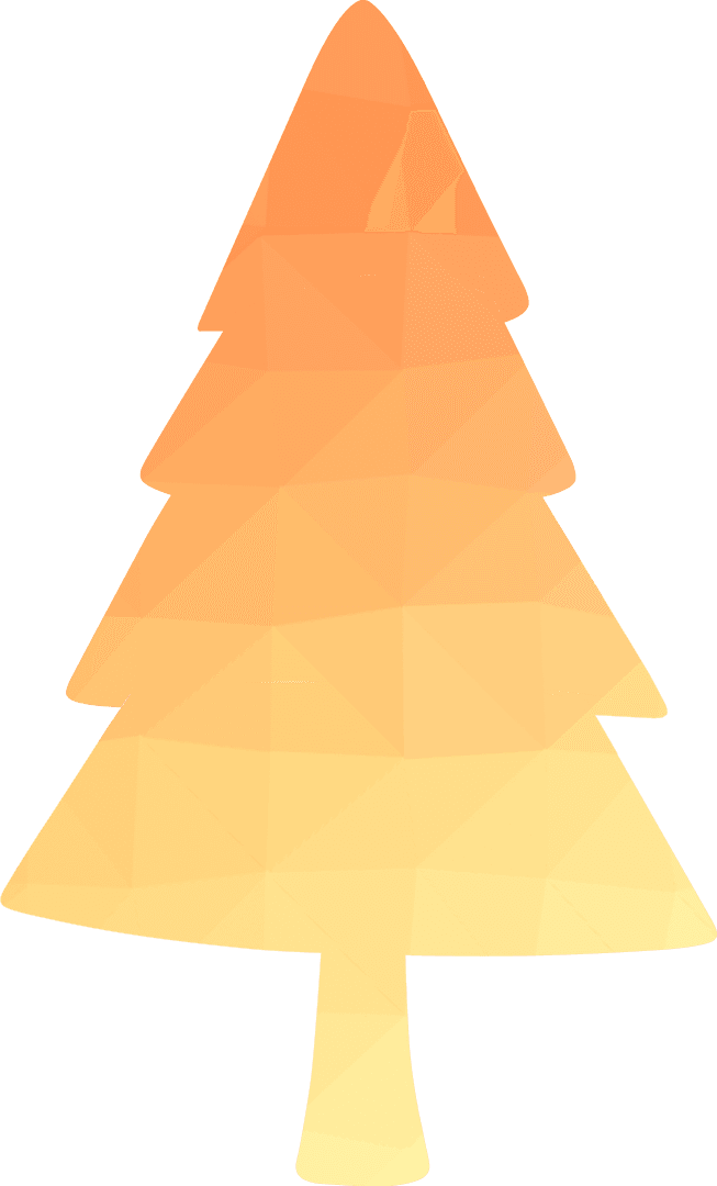 Abstract Orange Tree on Transparent Background