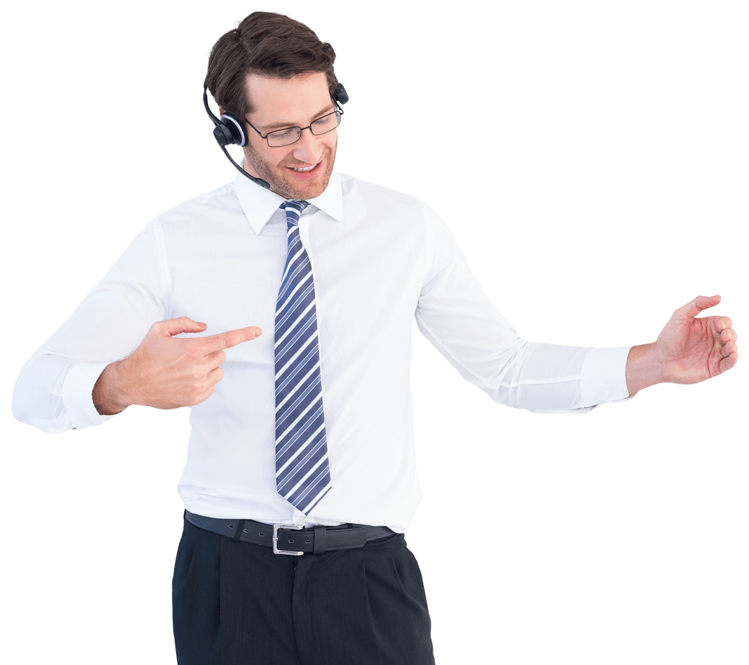 Transparent Call Center Agent Pointing with Confidence - Download Free Stock Images Pikwizard.com