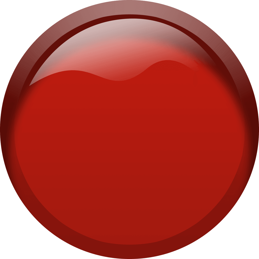 Large Shiny Red Circle on Transparent Background for Design Use