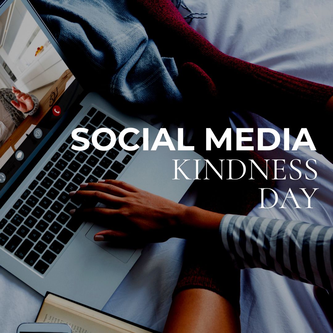 Social Media Kindness Day Concept with Laptop and Socks