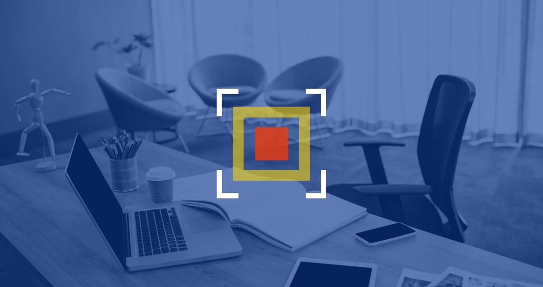 Digital Interface on Laptop in Modern Office