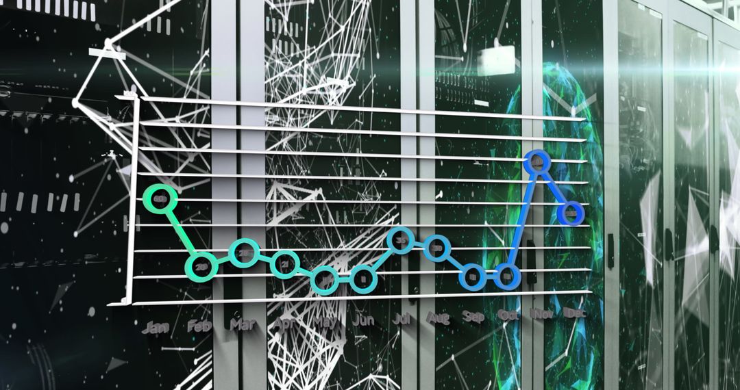 Data Analytics Display in High-Tech Server Room Environment