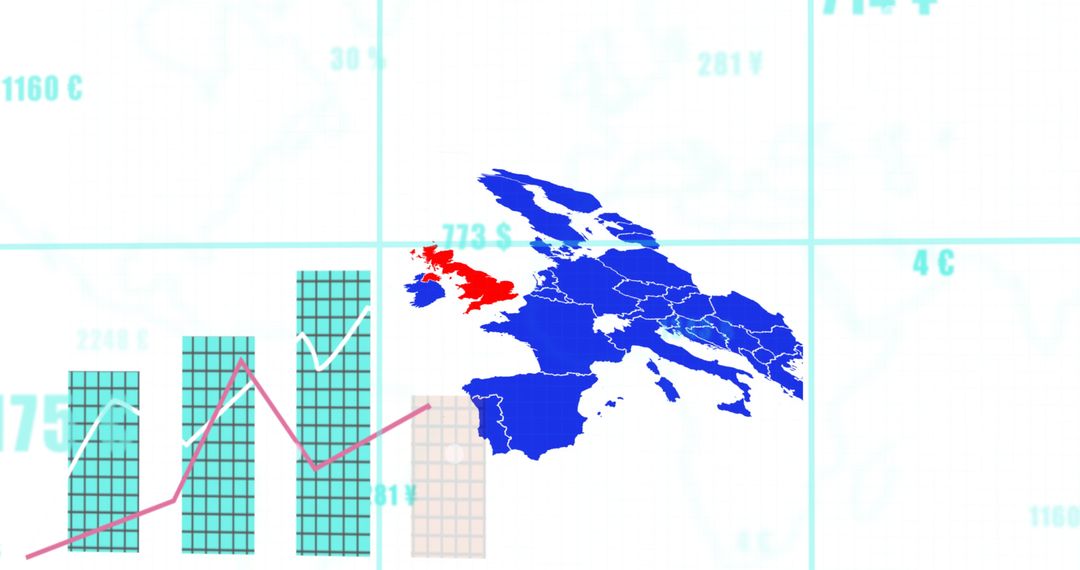Illustrated Europe Map with Data Insights for Political Analysis