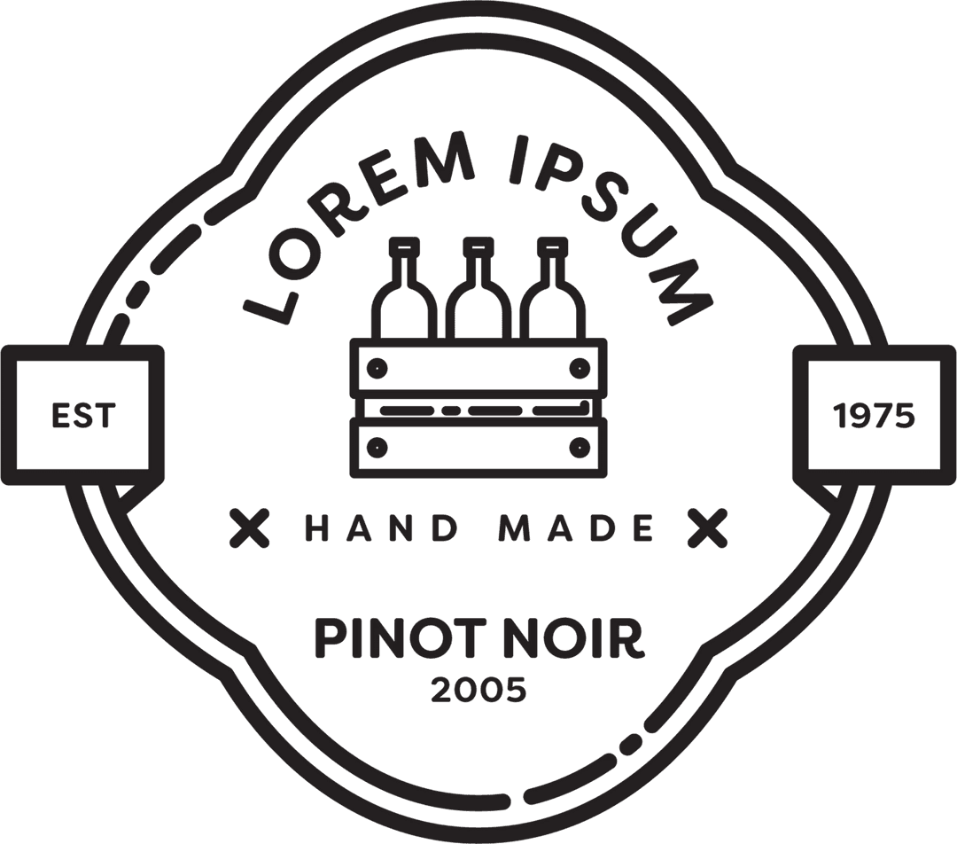 Retro Vintage Wine Badge on Transparent Background