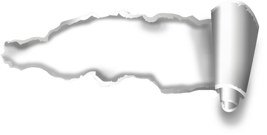 Transparent Torn Paper Edge with Rolled Corner