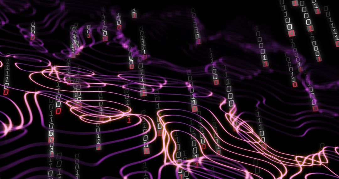 binary code flow above futuristic network - Free Images, Stock Photos and Pictures on Pikwizard.com