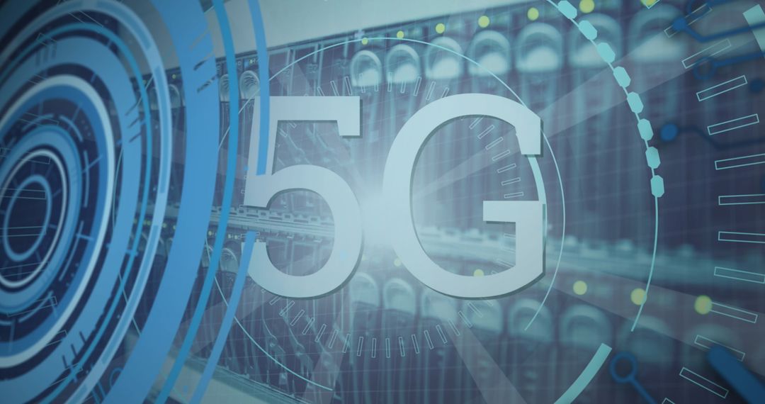 5G Network Technology over Data Server Background