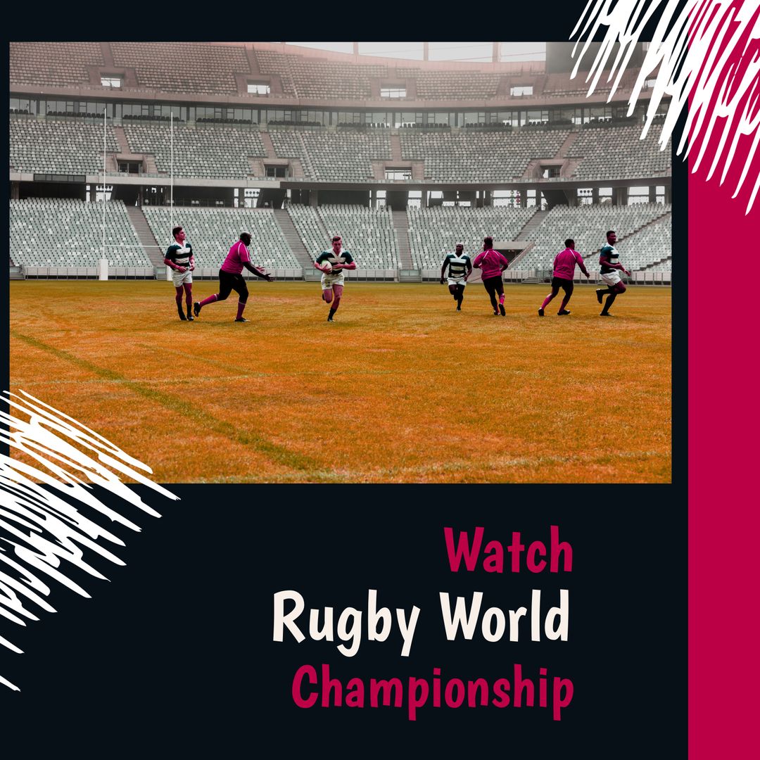 Diverse Rugby Team Playing During World Championship