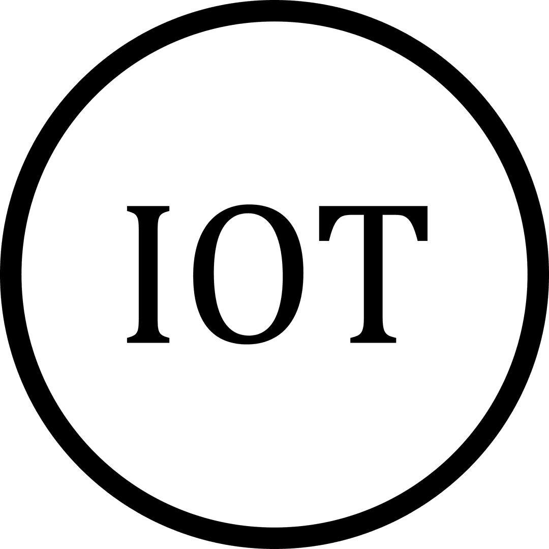 Transparent IoT Logo Design in Circle Emblem
