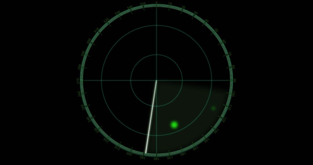 Radar With Digital Interface on Black Background