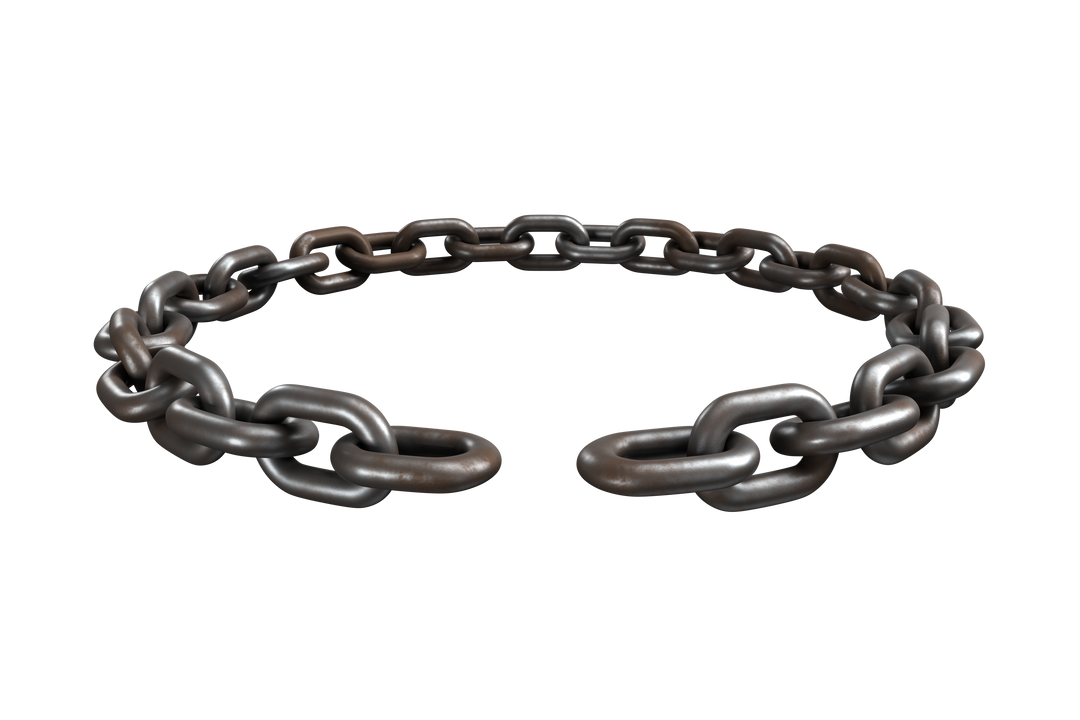 3D Illustration of Round Broken Metal Chain on Transparent Background - Download Free Stock Images Pikwizard.com