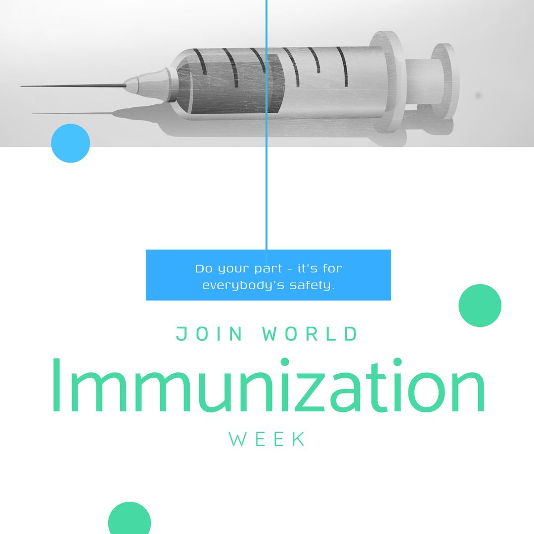 World Immunization Week Promotion with Syringe Graphic - Download Free Stock Templates Pikwizard.com