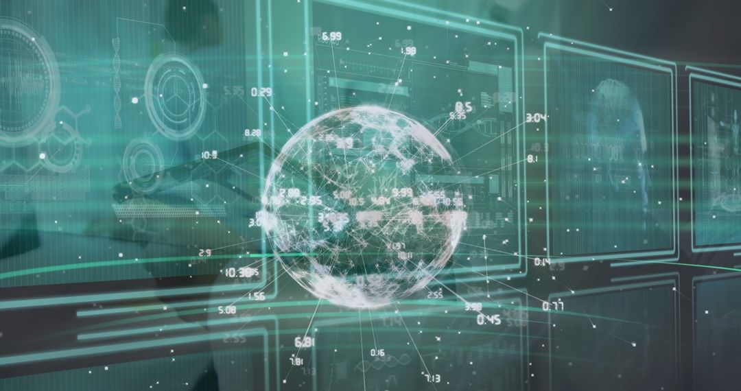 Futuristic Healthcare Technology with Digital Globe