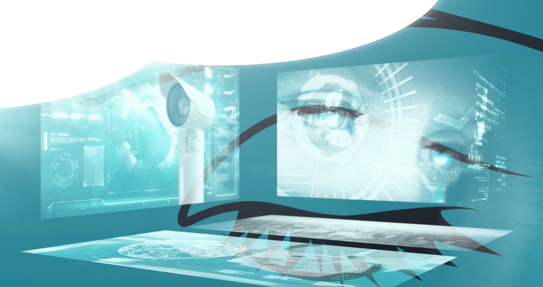 Futuristic Data Analysis and Surveillance Concept Art