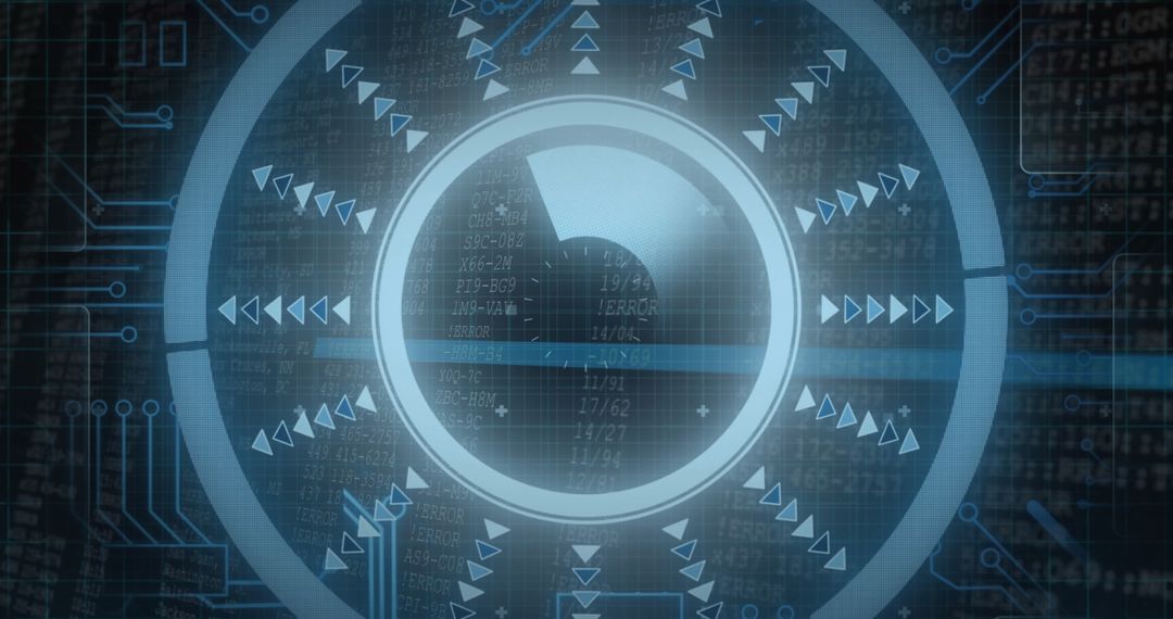 Futuristic Cyber Interface with Rotating Circular Gauge